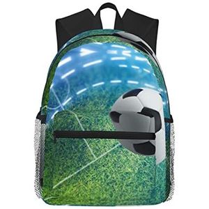 MOLIAE Baby ijsbeer print reizen rugzak casual dagrugzak laptop rugzakken, waterdichte college middelbare school tassen, Voetbal Sport Bal, One Size