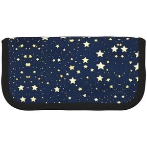 gopoo Marineblauwe hemel en ster schattig canvas etui - georganiseerde opslag voor reizen en dagelijks gebruik etui, make-up zakje