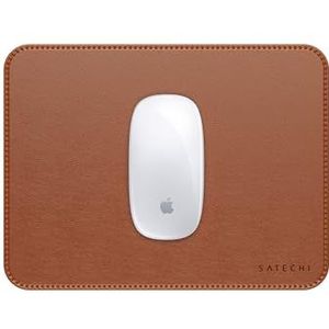 SATECHI Muismat, 25 x 19 cm Ergonomische, Waterdichte Bureau Mat voor Computer, Laptop, Bureau Accessoires voor Kantoor en Thuis, Werkruimte, Gaming - Synthetisch Materiaal (PU), Bruin