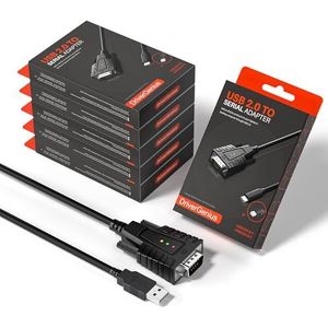 DriverGenius SerialEdgeX-Serie | USB naar RS232 Seriële Converter met 3 x LED | Ideaal voor Embedded Ontwikkelaars & Starters | Geschikt voor Windows 11 & macOS 15【USB232A-B-A, 6 Stuks/Verpakking】