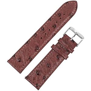 Chlikeyi Horlogebandje van echt leer, 18-22 mm, boeketdesign, zwarte horlogeband voor heren, accessoires, wijnlijn rood-wit, 24 mm, strepen