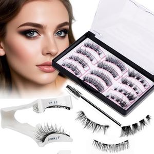 Magnetische wimpers, natuurlijke look, beste magnetische Britse kit met applicator, 3D valse wimpers, magnetische herbruikbare magneet, wimpers, magnetisch oog, geen lijm of eyeliner nodig voor