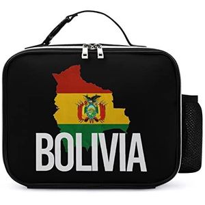 Bolivia Kaart En Vlag Draagbare Geïsoleerde Lunch Zakken Box Tote Volwassenen Koeltas Voor Mannen & Vrouwen Werk Picknick