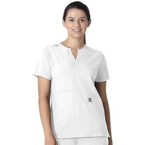 Carhartt Scrubs C12213 Dames Force Modern Fit Notch Neck Tuniek Top - Large - Wit