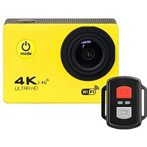 Ultra HD 4K Action Camera WiFi Afstandsbediening Sport Video Recording Camera DV DVR 170D 30M Ga waterdichte pro mini-helmcamera(Color:Giallo)