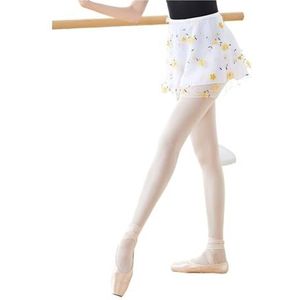 MZPOZB Chiffon Dans Rokken Ballet Rok Vrouw Borduurwerk Bloemen Tie Up Chiffon Half Dans Rok voor Vrouw Rok voor Dansen Chiffon Dans Kostuum, Geel, M Height 155-180cm
