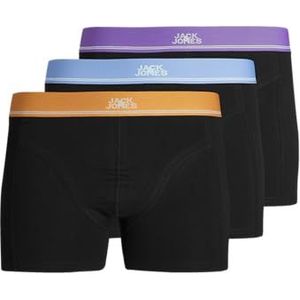 JACKONGA Solid Trunks 3 Pack, Deep Lavender/Pack: zwart - zwart, S