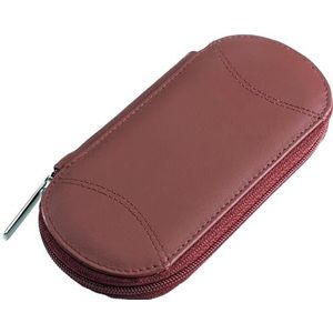 Manicure-etui ""Tellus"" rood leeg, gemaakt van echt leer - Uit te rusten met een nagelschaar, vijlen, pincet etc.
