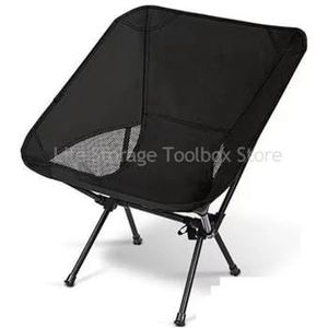 VJKAKZZPY Ultralichte campingstoel draagbare klapstoel ademende strandstoelen visstoel wandeling relaxstoel huishoudelijke tuinstoelen (maat: klein zwart)