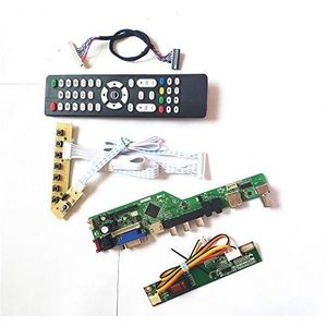 Voor LP154W01-TLB6/TLB7 T.V53 controller board afstandsbediening+Inverter+toetsenbord 1CCFL 30Pin LVDS VGA HDMI AV USB RF LCD display panel Kit (LP154W01-TLB7)