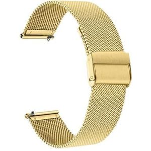 Roestvrij Stalen Bandjes fit for Garmin Forerunner 55 245 645M Smart Horloge Band Metalen Armband Riemen fit for aanpak S40 S12 S42 Correa (Color : Style 2 Gold, Size : For Approach S12)