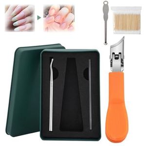 Super Sharp Oblique Nail Clippers, 2025 New Three Sets of Eagle Beak Beveled Nail Clippers, Wide Jaw Opening Anti-Splash Slanted Nail Clipper, for Thick Nails, Seniors&Ingrown Care (Orange)