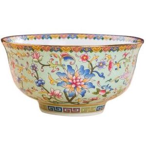 Bowls, Keramische kom * Chinese oude paleisstijl porseleinen rijstkom, papkom, soepkom 13 cm 5 inch Qinfang fabriekspaleis emaille kleur gegrilde rijstkom