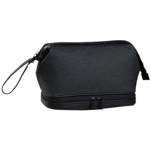 Make-uptas tas voor mannen cosmetische tas dubbellaags met rits opslag organizer grote capaciteit waterdichte douchetas voor reizen make-up tas, Oxford (stad), Eén maat