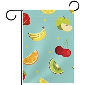 banaan kers sinaasappel Tuinvlag 28x40 inch,Kleine tuinvlaggen dubbelzijdig verticale banner buitendecoratie