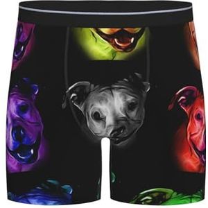 GRatka Boxer slips, heren onderbroek boxer shorts been boxer slips grappig nieuwigheid ondergoed, regenboog pitbull kunst patroon, zoals afgebeeld, XL