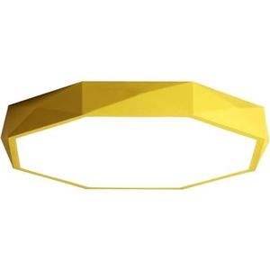 LONGDU Kleur Volledig spectrum LED-plafondlamp in Scandinavische stijl Inbouw plafondlamp Armatuur Binnenplafondlamp for slaapkamer Kantoortrap Hotel Woonkamer keuken(Color:Yellow,Size:19.7in)