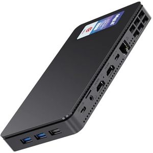 MeLE Overklok X2 Mini PC Twin Lake N150 (tot 3,6 GHz) Micro PC 16GB DDR4 512GB opslag Kleine desktopcomputers met 2 X HDMI 4K@60Hz, USB-C, VESA-montage voor thuis/kantoor