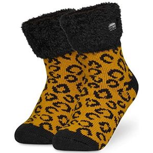 CityComfort Warme sokken voor dames met ABS-noppen (acrylonitril-butadieen-styreen) en zachte fleece, Einheitsgröße