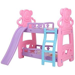 Mini Poppenhuis Meubels Bed Set Poppenhuis Meubels Babypop Accessoires Poppenhuis Decoratie Accessoires Dubbeldeks Bed Speelgoed Kinderen voor Poppenhuis(Queen bunk bed)