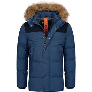 INDICODE JEANS - Hexyl - Gewatteerde Jas - Kobaltblauw / Lichtbruin / Zwart