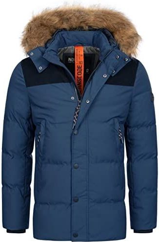 INDICODE JEANS - Hexyl - Gewatteerde Jas - Kobaltblauw / Lichtbruin / Zwart