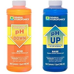 General Hydroponics pH Up and pH Down Liquids - Stabilize Nutrient pH in Hydroponics, 1 qt. Bottles