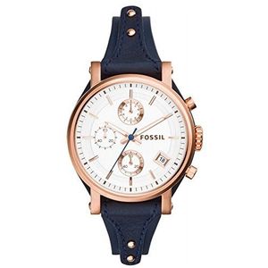 Fossil Origineel vriend Chronograph Navy Leather Watch