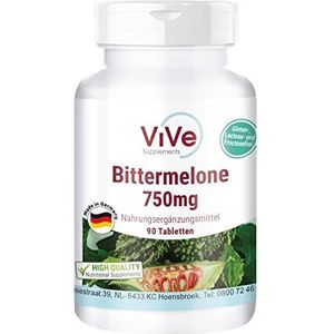 Bittere meloen-extract 750 mg - 90 tabletten + chroompicolinaat - veganistisch - gestandaardiseerd op 10% charantin | Kwaliteit uit Duitsland ViVe Supplements