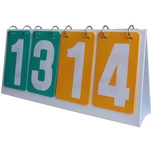 Scorebord， Tafelbladen Score Keepers Score Flippers for Basketbal Volleybal Tafeltennis(Green Yellow)