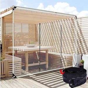 Doorzichtige Tarp Gordijnen, Pergola Gazebo Patio Veranda Carport Pvc Met Ritsdeur, Buitenscheidingsgordijn Zeildoekhoes Met Ringetjes(2.5x2.1m(8.2 * 6.9ft))