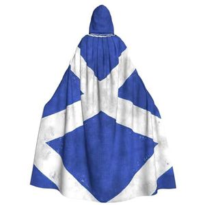 WURTON Schotse Retro Print Hooded Mantel Unisex Volwassen Mantel Halloween Kerst Hooded Cape Voor Vrouwen Mannen