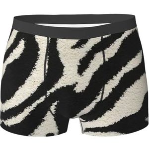ZJYAGZX Zebra Boxershorts voor heren, met dierenprint, comfortabele onderbroek, ademend, vochtafvoerend, Zwart, S