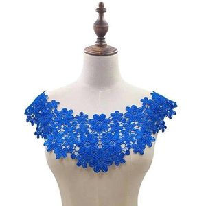 dames elegante kanten halslijn mode applique geborduurde nep kraag dames kraagband uitgehold nekband 2024 nieuw voor dames-blauw