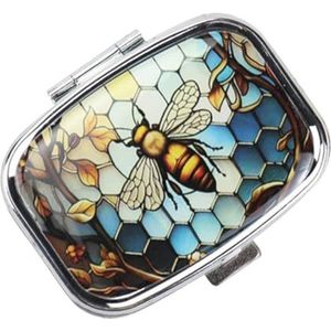 Generic Reizen Kleine Doos 2 Compartiment Case Houder voor Pocket (Bijen)