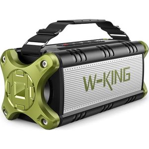 W-KING Draagbare bluetooth-luidspreker, 90 W, max. Loud, IPX6, waterdicht, outdoor, luidspreker, draadloos, diepe bas, hifi-audio, 40 uur playback, powerbank, stereo-koppeling, EQ, TF, grote boombox
