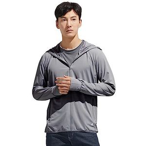 Heren Volledige Rits UPF 50+ Zon Bescherming Hoodie Lange Mouwen Shirts Met Zakken, Lichtgewicht Hoodies Voor Mannen Om Te Vissen (Color : Dark gray, Size : 2X)