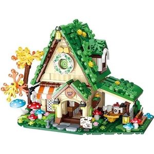 Sprookje Koffiehuis Huis MOC Bouwset Fantasie Winkel Stad Straat Bouwstenen Meisjes 6-12 (546 Stuks) (Compatibel met lego)（This toy is not manufactured or sold by lego）