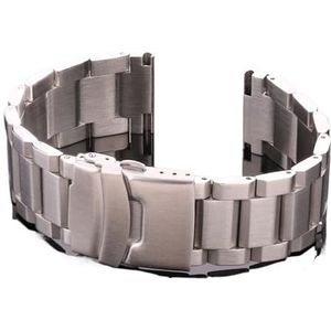 Rvs Horloge Band Strap Dames Mannen Metalen Horlogeband Link Armband 18mm 20mm 22mm 24mm Accessoires Zilver Rose Gold Zwart (Color : Silver, Size : 20mm)
