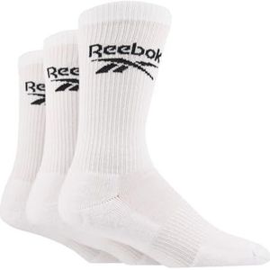 Reebok Heren 3 paar crew sokken, Wit, 42.5-44 EU