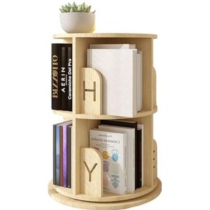 Roterende Boekenplanktoren, 2/3/4/5/6 Lagen CD-rek, Houten Smalle Boekenplankorganizer, Rekstaande Planken Met Open Ontwerp For Slaapkamers, Woonkamers, Speelkamers (Size : 2 tiers)