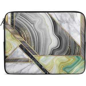 Goud Marmer Gestreepte Abstracte Art Deco Laptop Sleeve Case Casual Computer Beschermhoes Slanke Tablet Draagtas 10 inch