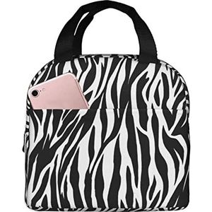 JYQCNSMJYB2 Zebra Print Print Licht Duurzame Tote Bag voor Kantoor Werk School Geïsoleerde Lunchbox voor Vrouwen en Mannen