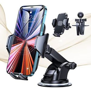 LIFENEEDS Telefoonhouder Auto - Universele Car Phone Holder - Phone Holder Car met Zuignap - Veilige Auto Telefoonhouder - Dashboard Gsm Houder Auto - 360° Telefoonhouder voor IPhone, Galaxy, Huawei