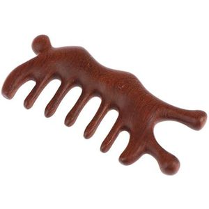 Konijnvorm sandelhout haarkam antistatisch stylinggereedschap hoofdhuid ontspannen acupunt stimulator sandelhout draagbare houten handvat kam (maat: E)