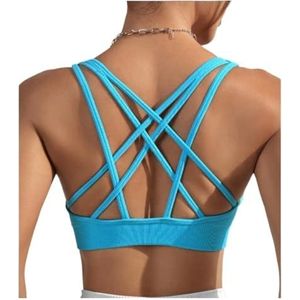 Sportbeha Gymtop Sportbeha Met Gekruiste Rug For Dames, Yogabeha Medium Ondersteuning En Uitneembare Cups Outfits Fitness(S)