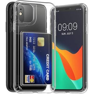 kwmobile telefoonhoesje compatibel met Apple iPhone 11 hoesje - Case met transparante pasjeshouder - Smartphone cover in transparant