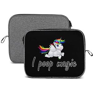 Unicorn I Poop Magic Laptop Sleeve Case Beschermende Notebook Draagtas Reizen Aktetas 13 inch