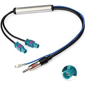 Eightwood DAB Antennesplitter Fakra naar DIN Male naar Dual Fakra ""Z"" Male AM/FM Antenne met Versterker Stroomkabel 30cm Compatibel voor DAB Auto Antenne Pioneer Clarion Kenwood Alpine JVC