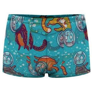 Cats in Ocean Boxershorts voor heren, sexy shorts, mesh boxers, ondergoed, ademende onderbroek, string